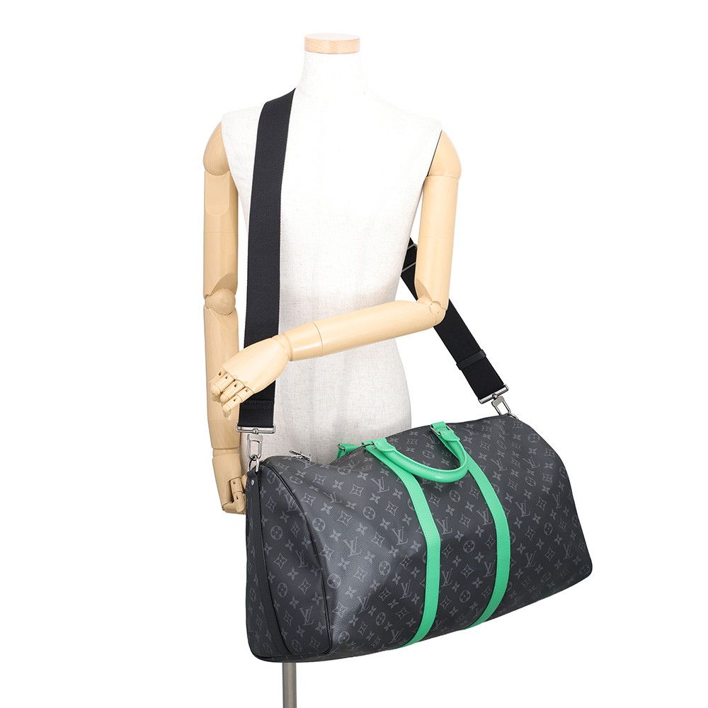 Louis Vuitton Boston Bag Monogram Eclipse Keepall Bandouliere 50 Black — view 5