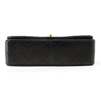 Chanel Chain Shoulder Bag Quilted CC Logo Full Flap Lambskin Black — view 3