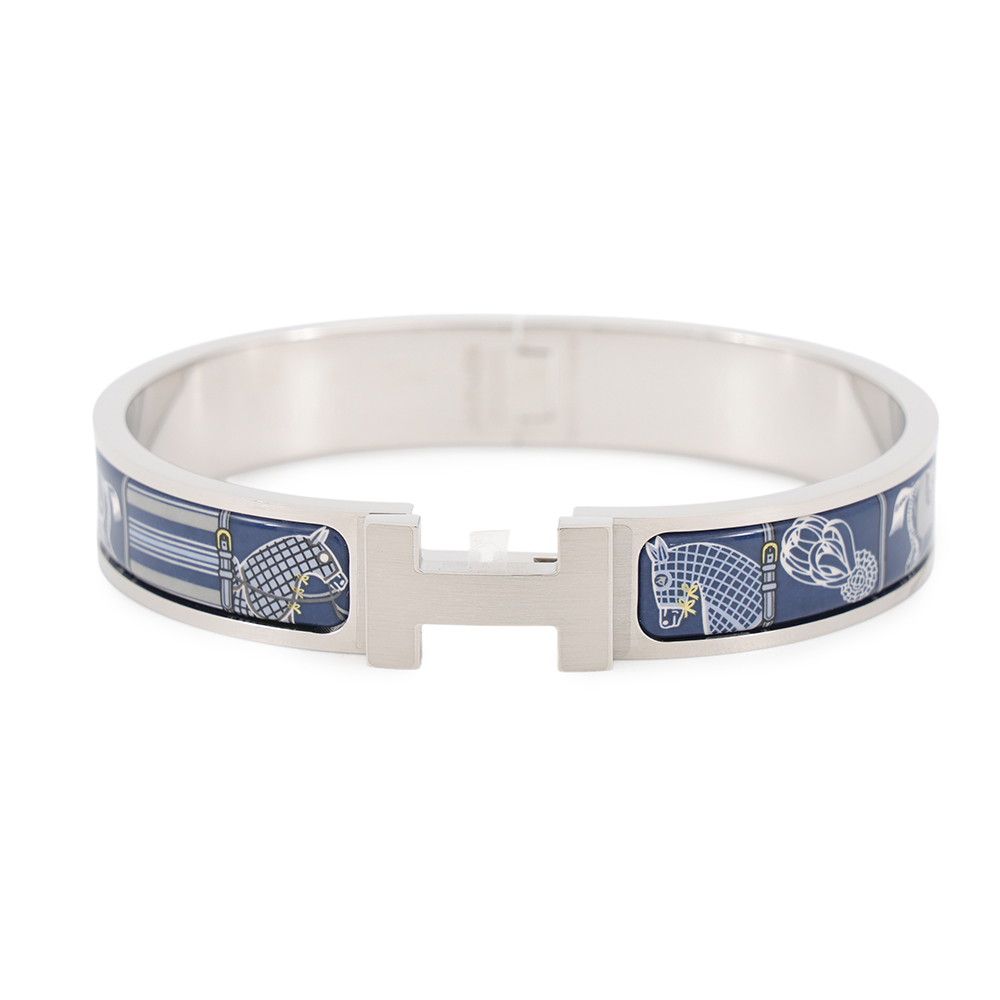 Hermes Bracelet Clic HH Horsewear Blue
