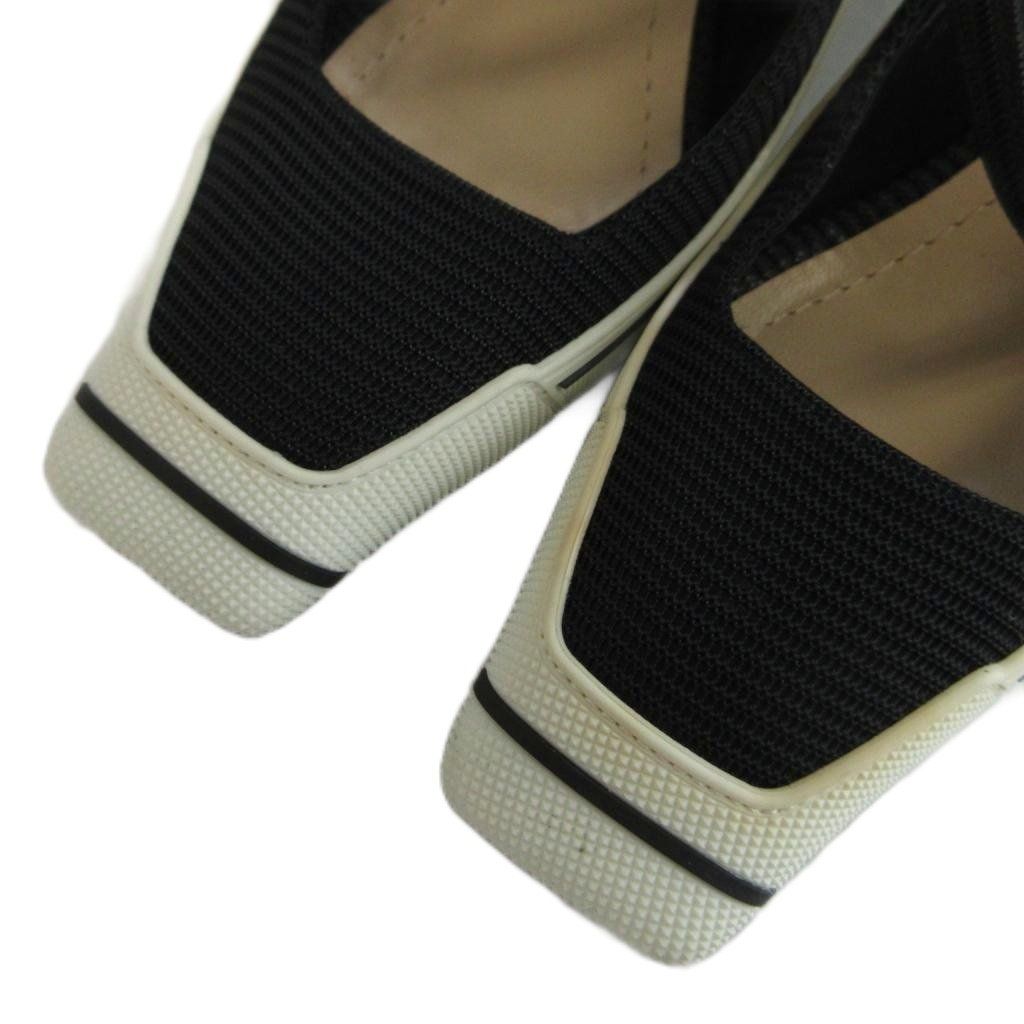 Dior D-motion Technical Fabric Pumps Square Toe Middle Heels Logo Black — view 3