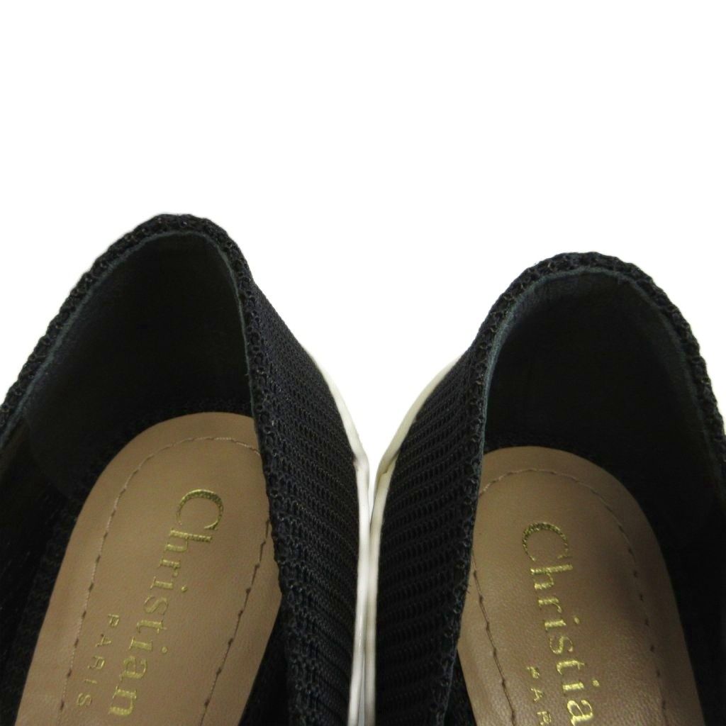 Dior D-motion Technical Fabric Pumps Square Toe Middle Heels Logo Black — view 4