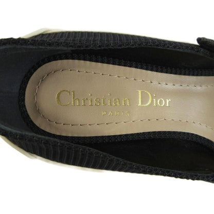 Dior D-motion Technical Fabric Pumps Square Toe Middle Heels Logo Black — view 7