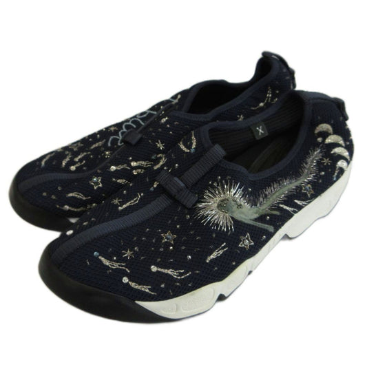 Dior Fusion I Feel Blue Slip-on Sneakers Mesh Low Cut Star Moon Comet Bijou