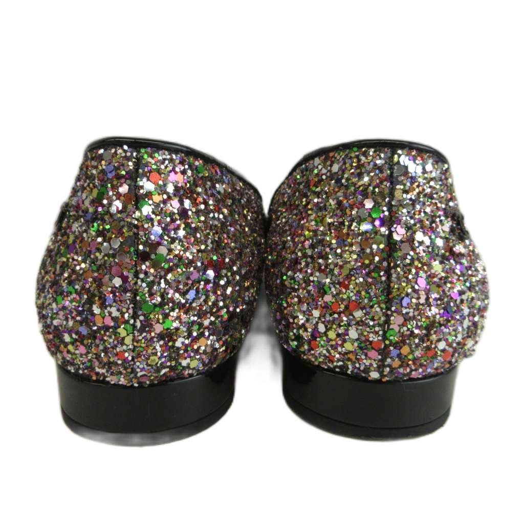 Chanel Glitter Patent Loafers Pumps Square Toe Flat CC Logo Multicolor — view 5