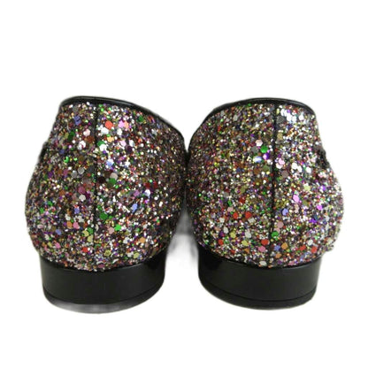 Chanel Glitter Patent Loafers Pumps Square Toe Flat CC Logo Multicolor — view 5