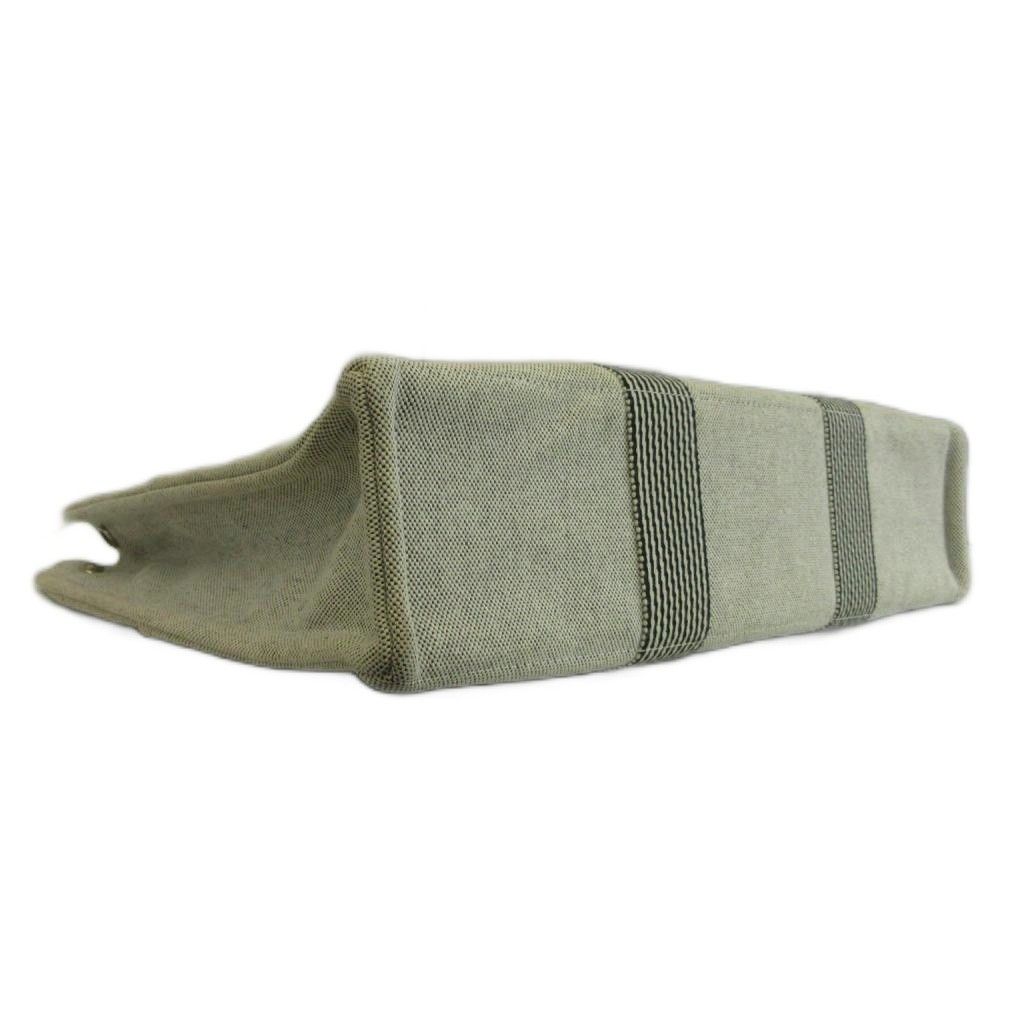 Hermes New Fourre Tout MM Tote Bag Canvas Stripe Light Gray Black — view 6