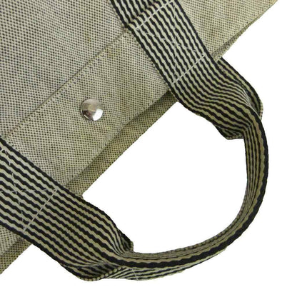 Hermes New Fourre Tout MM Tote Bag Canvas Stripe Light Gray Black — view 7