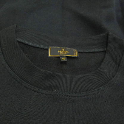 Fendi Sweatshirt Black Zucca Fleece Lining Velour Logo Top Vintage 40 — view 6