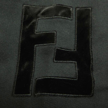 Fendi Sweatshirt Black Zucca Fleece Lining Velour Logo Top Vintage 40 — view 7