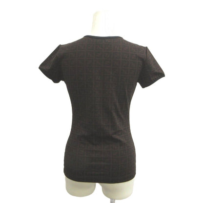 Fendi T-Shirt Zucca Pattern All Over Print Brown Black Short Sleeve Vintage 40 — view 2