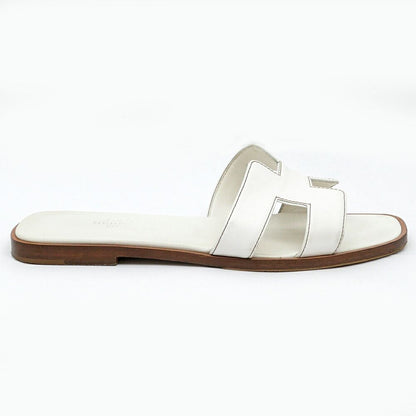 Hermes Sandals Oran Leather White Naturel — view 4