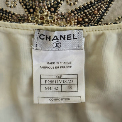Chanel CC Logo Star Pattern Embroidery Polyester Nylon Sleeveless Top 8 Beige — view 7