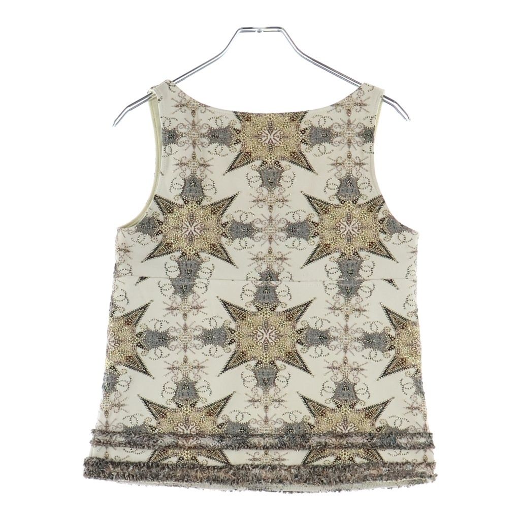 Chanel CC Logo Star Pattern Embroidery Polyester Nylon Sleeveless Top 8 Beige — view 2