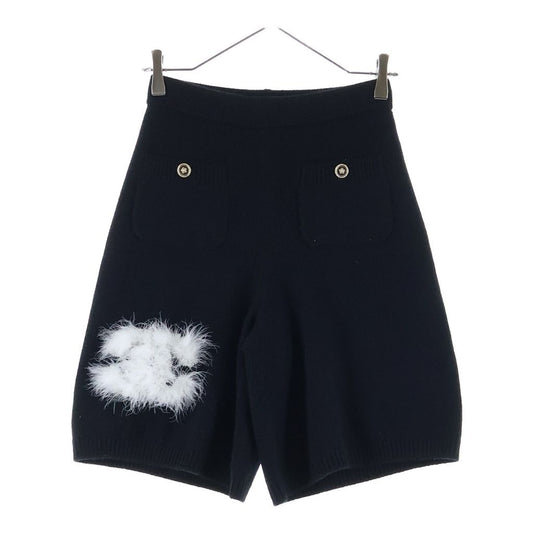 Chanel CC Logo Cashmere Shorts Black