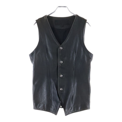 Chrome Hearts 4 Button Leather Vest Black