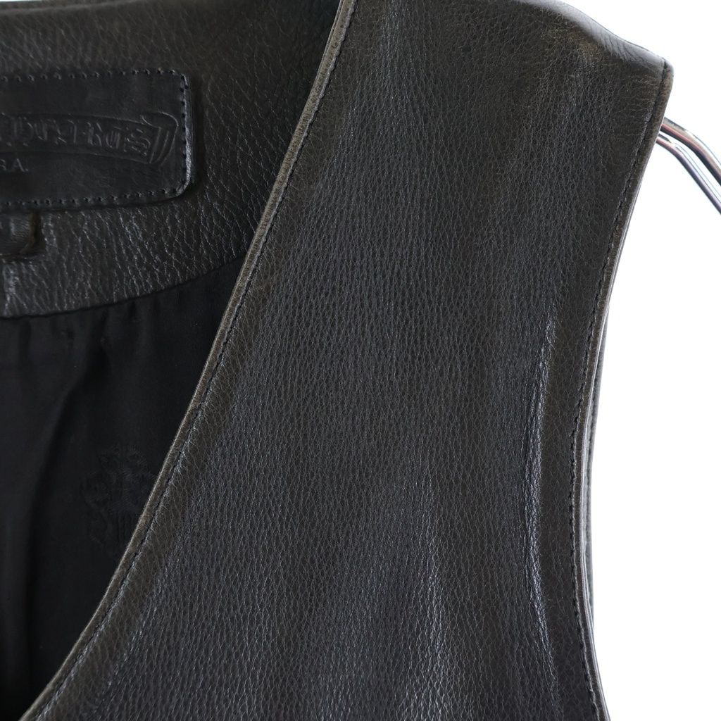 Chrome Hearts 4 Button Leather Vest Black — view 4