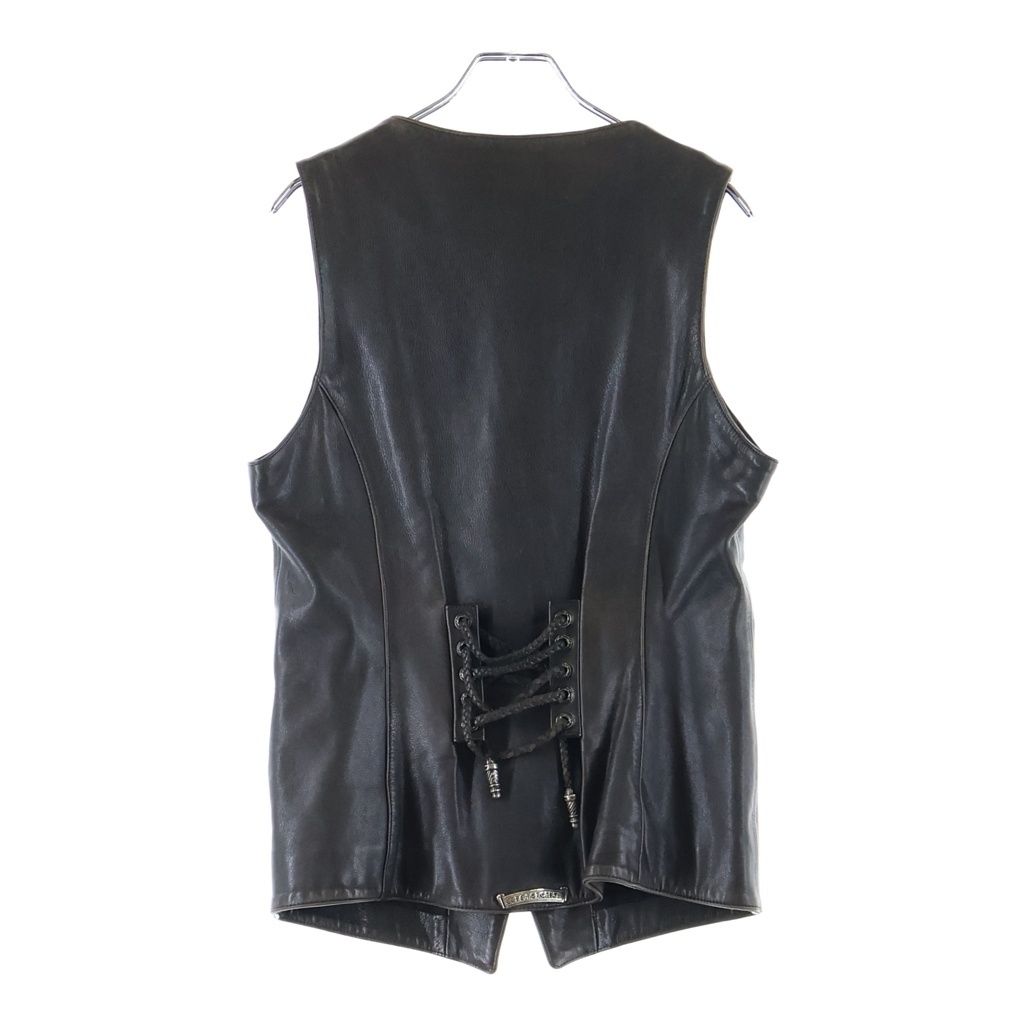 Chrome Hearts 4 Button Leather Vest Black — view 2