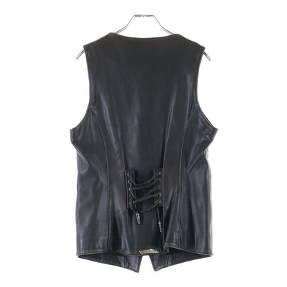 Chrome Hearts 4 Button Leather Vest Black — view 2