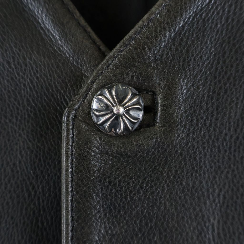 Chrome Hearts 4 Button Leather Vest Black — view 5