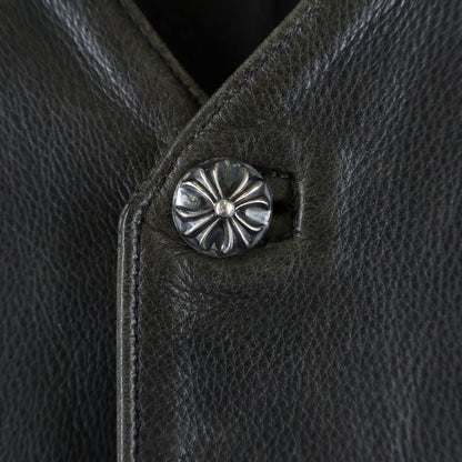 Chrome Hearts 4 Button Leather Vest Black — view 5