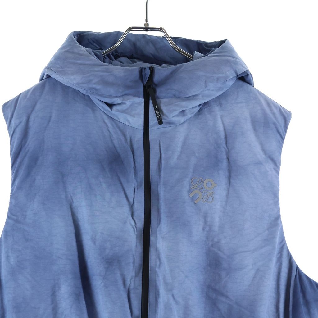 Loewe on Running Puffer Vest on Tie Dye Technical Shell Hooded Jacket Navy — view 3