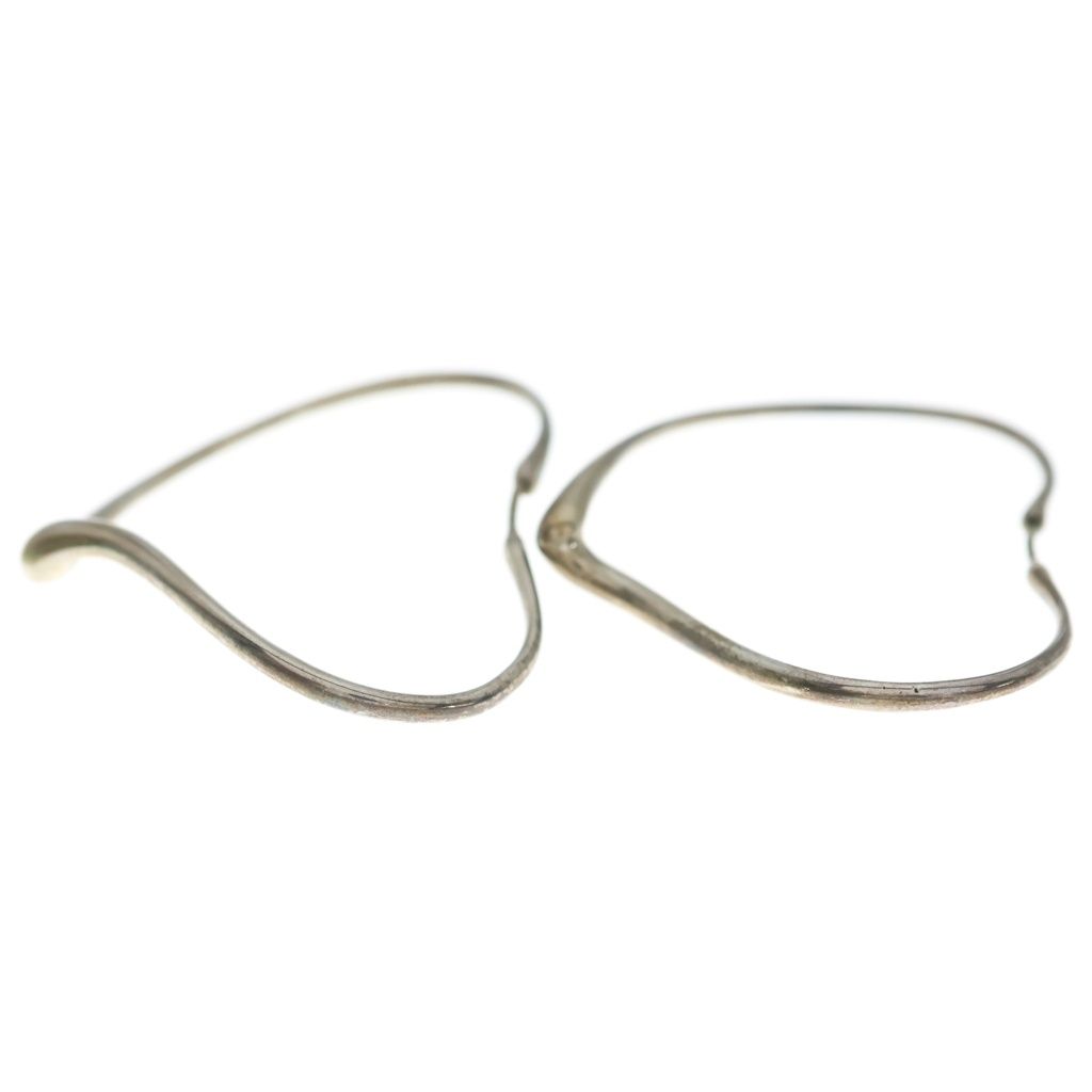 Tiffany & Co Elsa Peretti Open Heart Large Hoop Earrings Silver — view 3