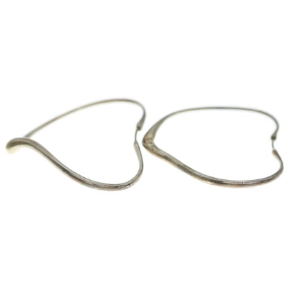 Tiffany & Co Elsa Peretti Open Heart Large Hoop Earrings Silver — view 3