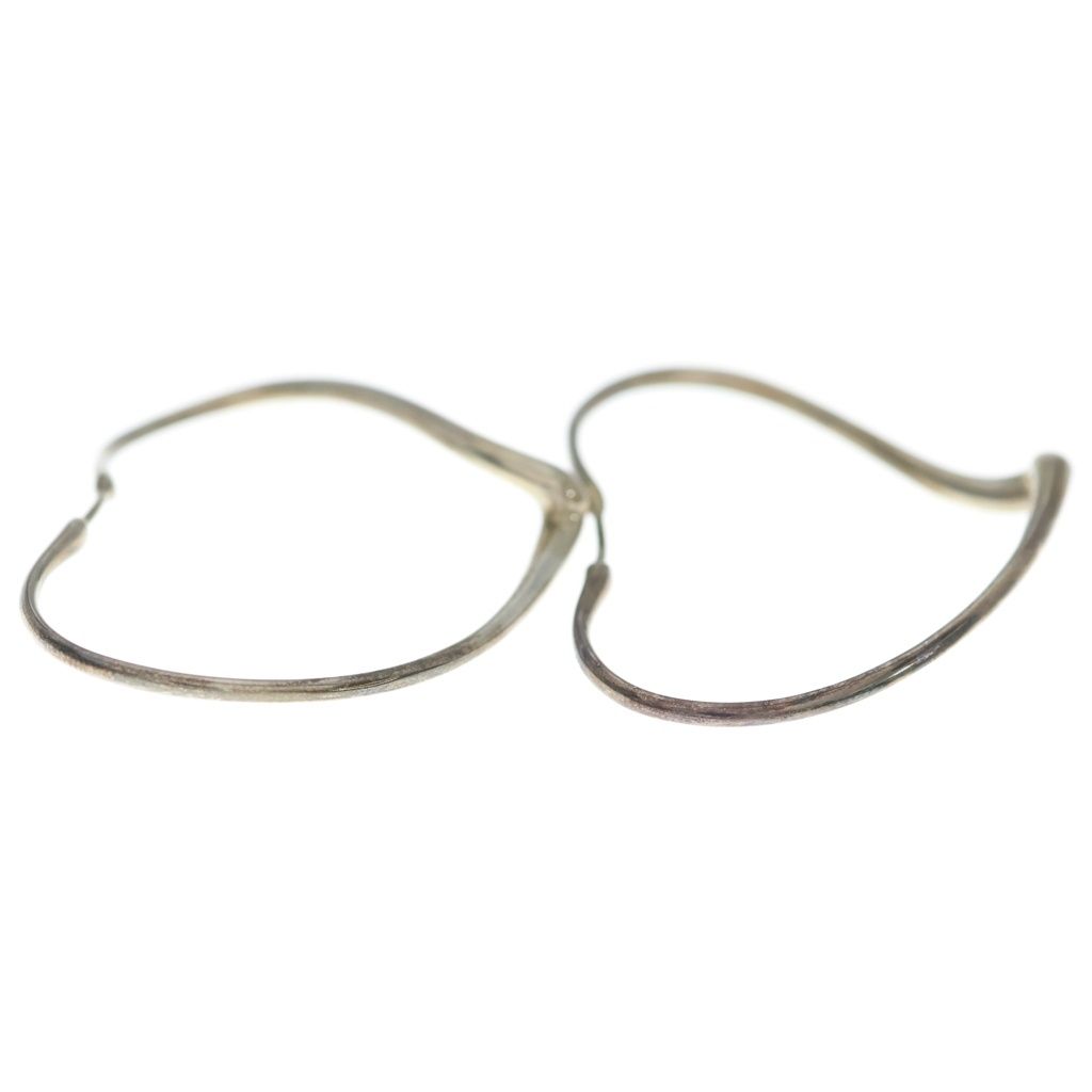 Tiffany & Co Elsa Peretti Open Heart Large Hoop Earrings Silver — view 4