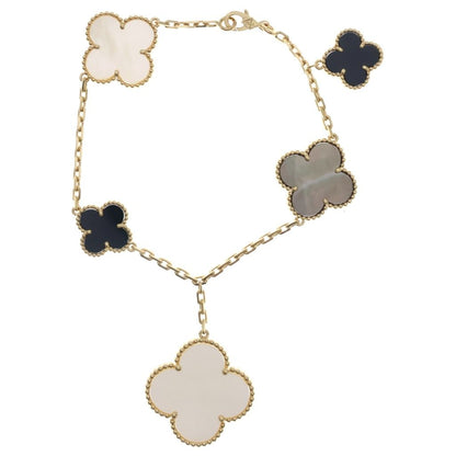 Van Cleef & Arpels Magic Alhambra 5 Motif Mother of Pearl Bracelet White Gray