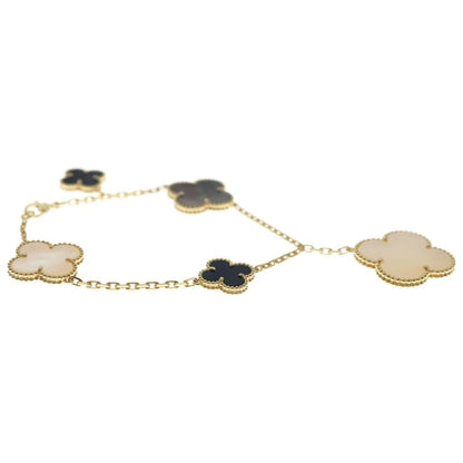 Van Cleef & Arpels Magic Alhambra 5 Motif Mother of Pearl Bracelet White Gray — view 3