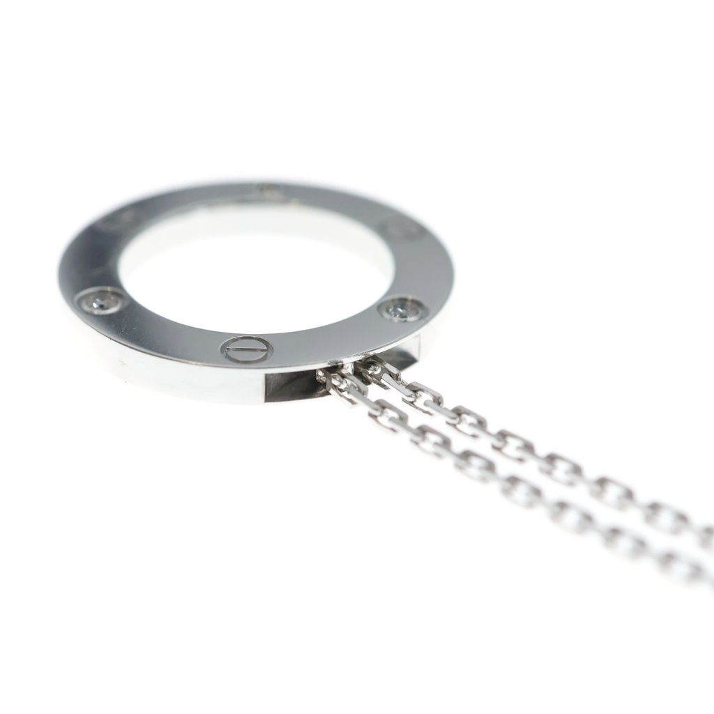 Cartier Love Circle Necklace Diamond 18k White Gold Pendant — view 5