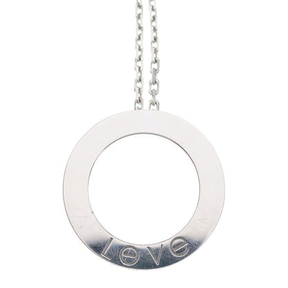 Cartier Love Circle Necklace Diamond 18k White Gold Pendant — view 3
