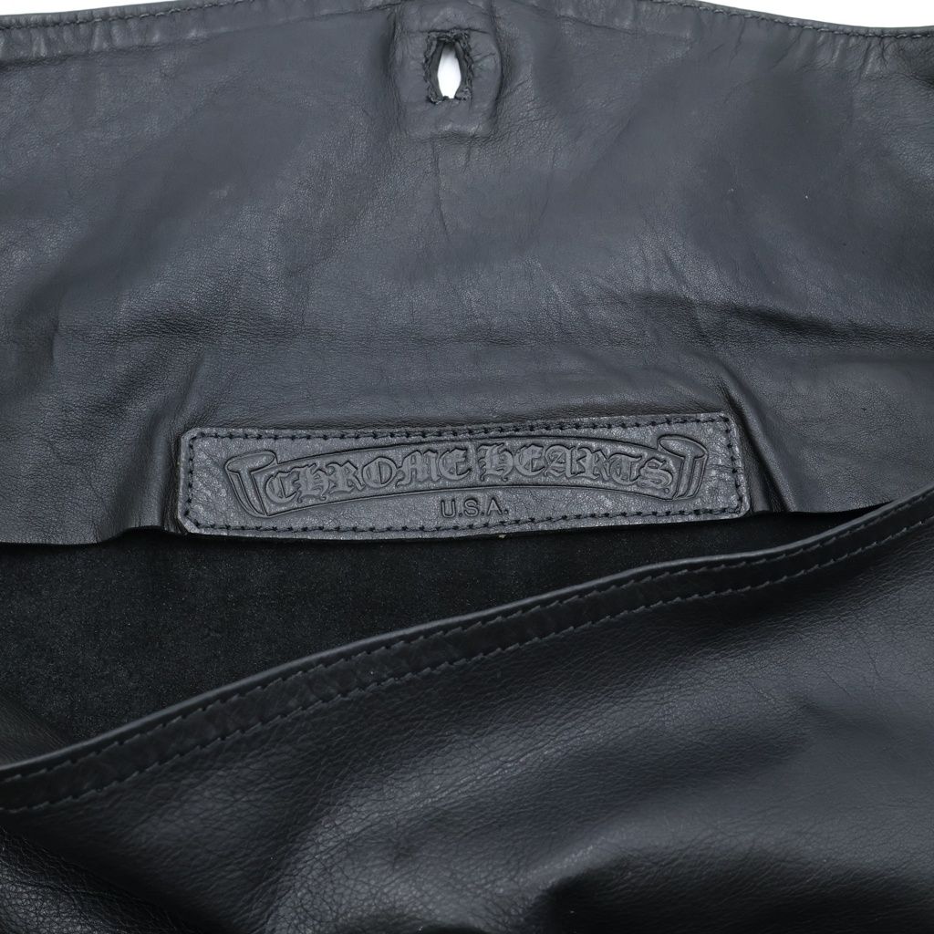 Chrome Hearts Horseshoe Button Leather Clutch Black — view 8