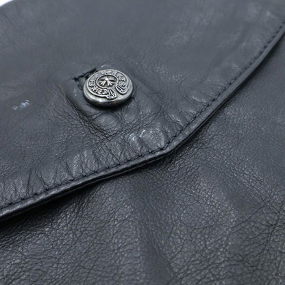 Chrome Hearts Horseshoe Button Leather Clutch Black — view 6