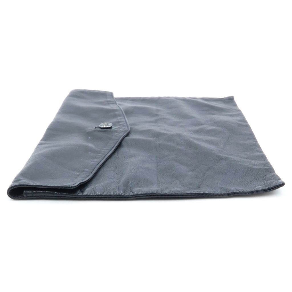 Chrome Hearts Horseshoe Button Leather Clutch Black — view 3
