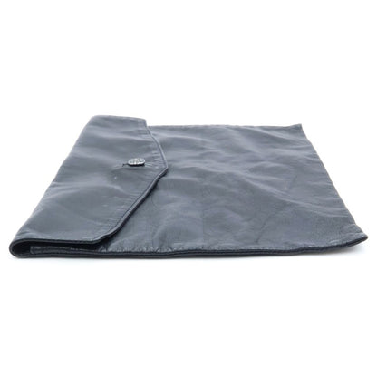 Chrome Hearts Horseshoe Button Leather Clutch Black — view 3
