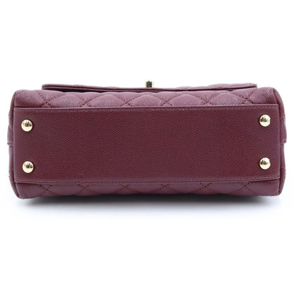Chanel Coco Handle XS 2-Way Shoulder Bag Caviar Leather Burgundy Gold — view 4