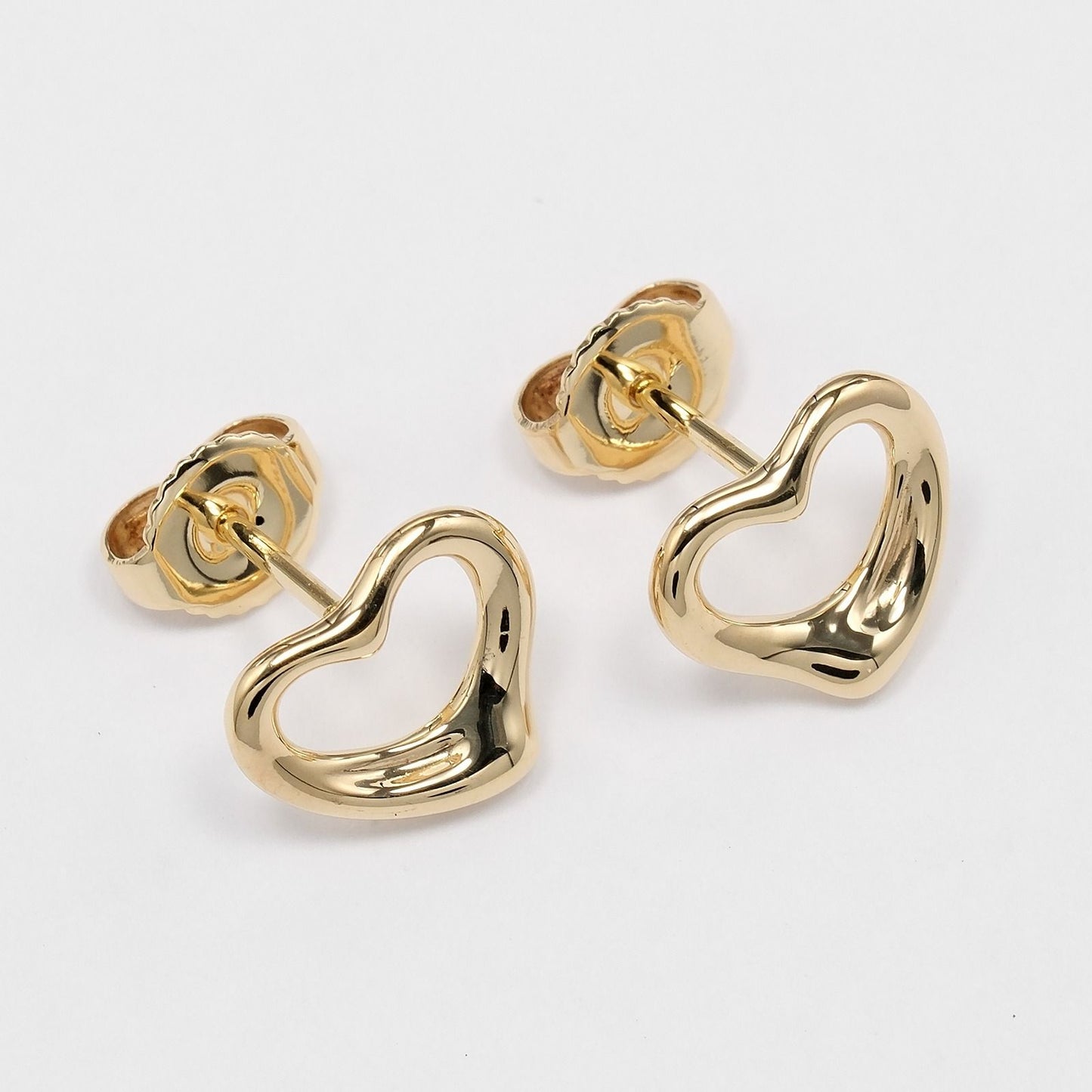 Tiffany & Co Open Heart 18k Yellow Gold Earrings — view 4