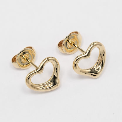 Tiffany & Co Open Heart 18k Yellow Gold Earrings — view 4