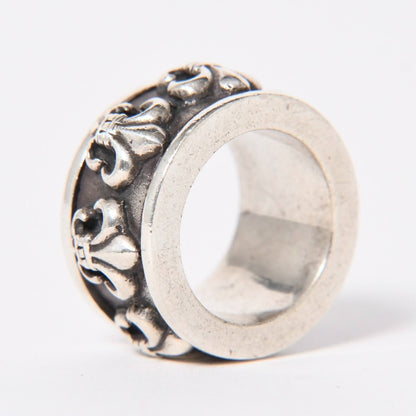 Chrome Hearts Spinner BS Flare Ring Lily Crest 925 Sterling Silver — view 6