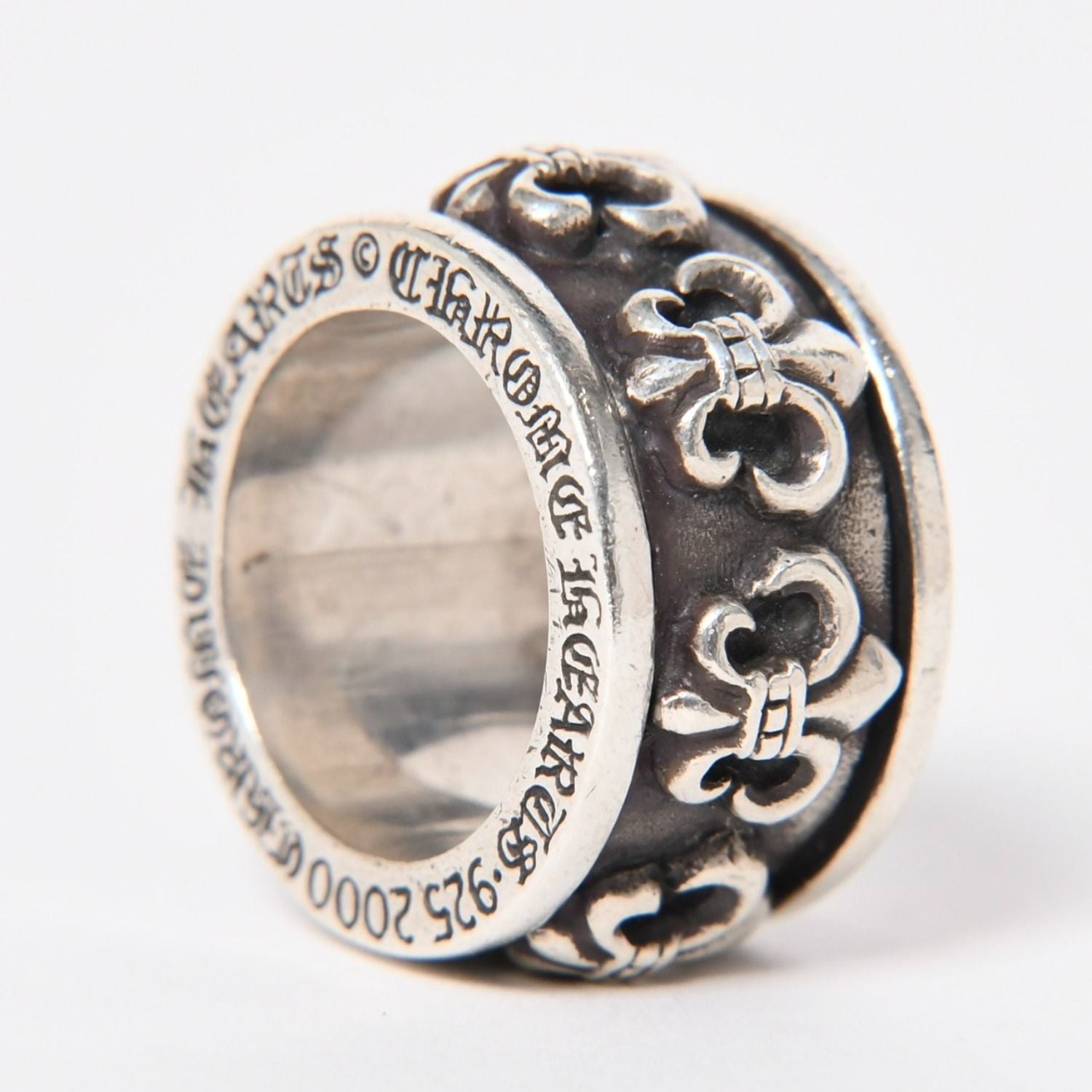 Chrome Hearts Spinner BS Flare Ring Lily Crest 925 Sterling Silver — view 3
