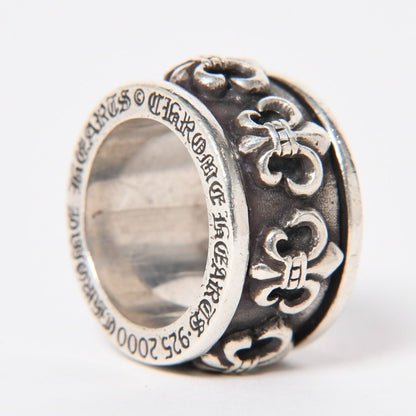 Chrome Hearts Spinner BS Flare Ring Lily Crest 925 Sterling Silver — view 3