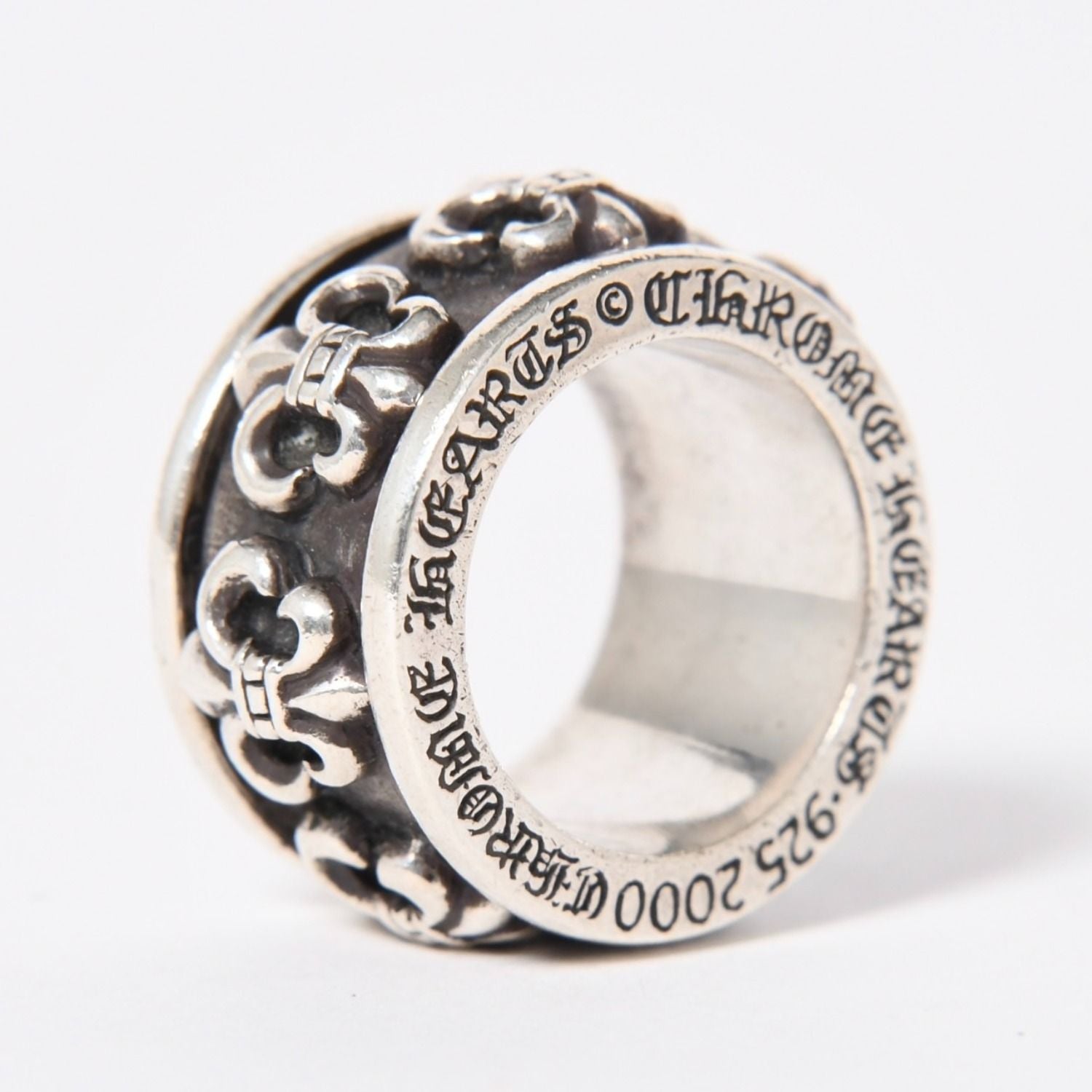 Chrome Hearts Spinner BS Flare Ring Lily Crest 925 Sterling Silver — view 4
