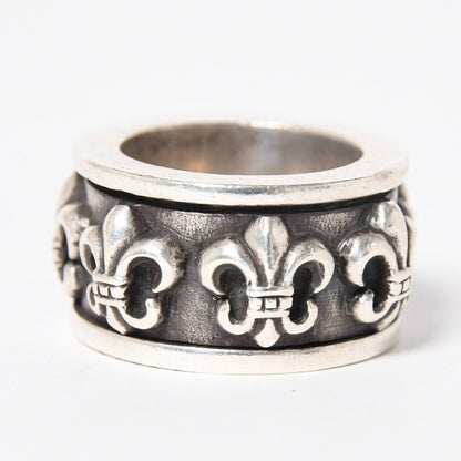 Chrome Hearts Spinner BS Flare Ring Lily Crest 925 Sterling Silver