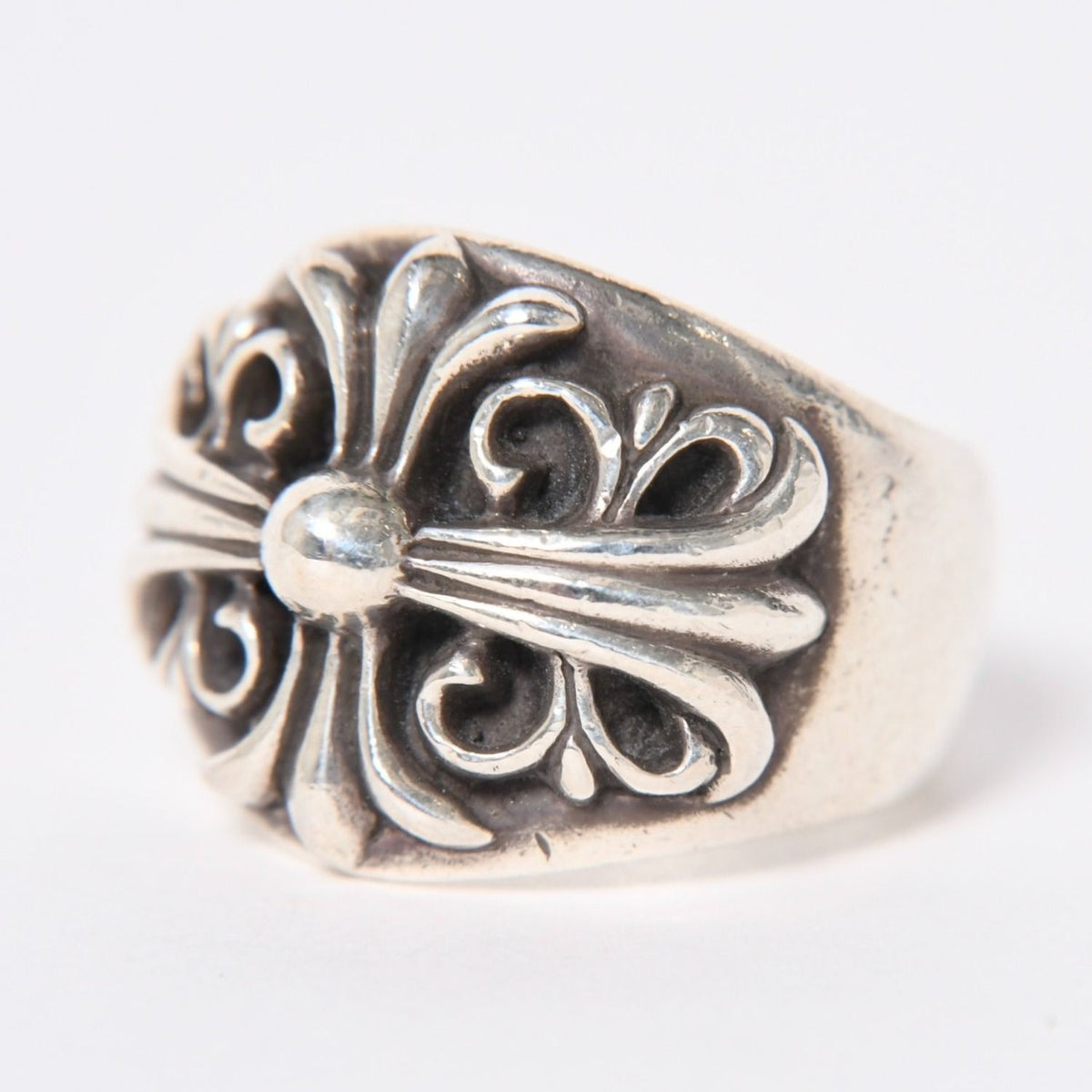 Chrome Hearts Keeper Ring Floral Arabesque Pattern 925 Sterling Silver — view 5