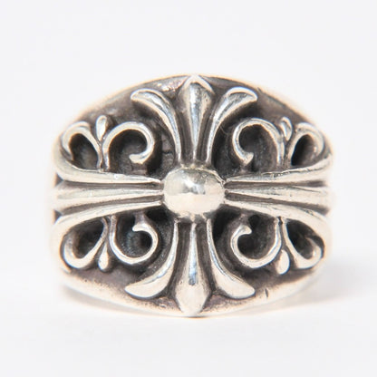 Chrome Hearts Keeper Ring Floral Arabesque Pattern 925 Sterling Silver