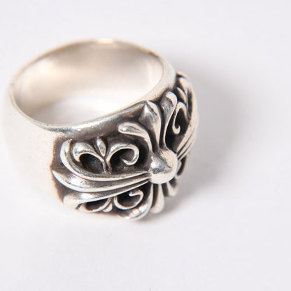 Chrome Hearts Keeper Ring Floral Arabesque Pattern 925 Sterling Silver — view 7