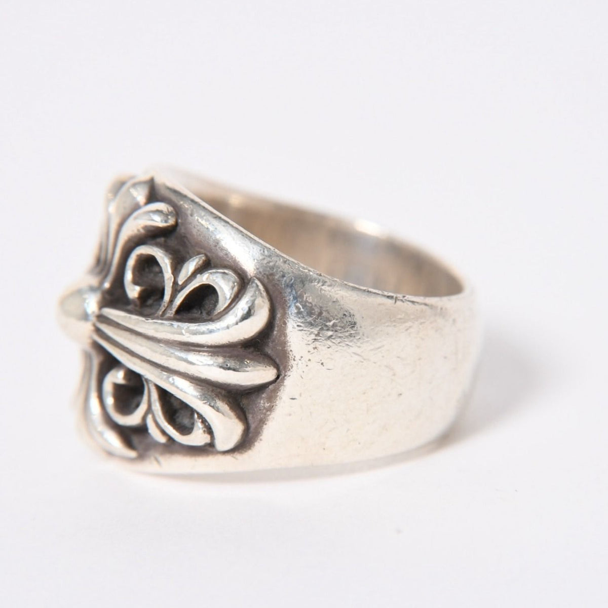 Chrome Hearts Keeper Ring Floral Arabesque Pattern 925 Sterling Silver — view 6