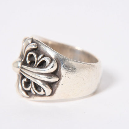 Chrome Hearts Keeper Ring Floral Arabesque Pattern 925 Sterling Silver — view 6