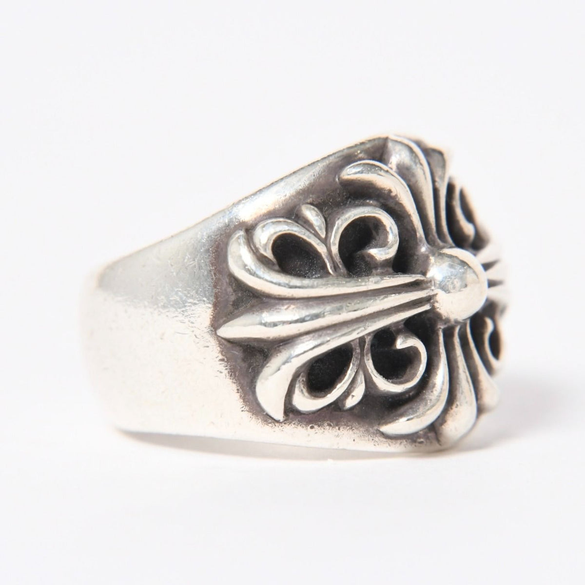 Chrome Hearts Keeper Ring Floral Arabesque Pattern 925 Sterling Silver — view 3
